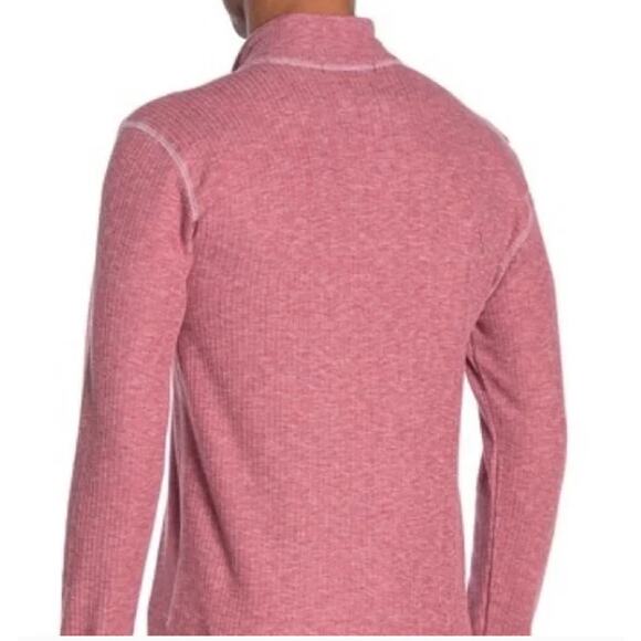 Vintage 1946 Button Up Pullover Washed Stoned And Beaten RED rIbbed Size X-Large - Picture 2 of 4